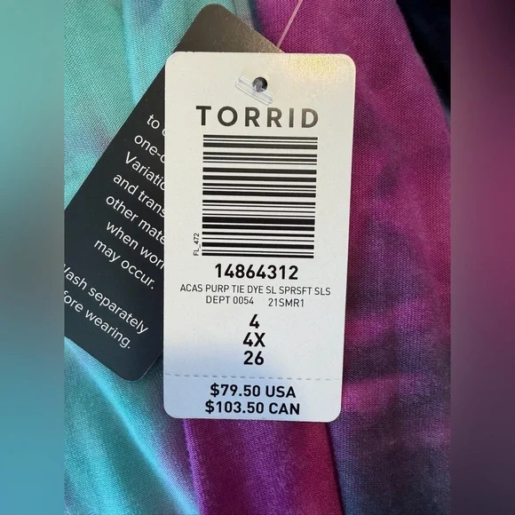 NWT Torrid Tie-Dye Super Soft Hi-Lo Maxi Dress - Torrid Size 4 (26, 4X) - Picture 12 of 15